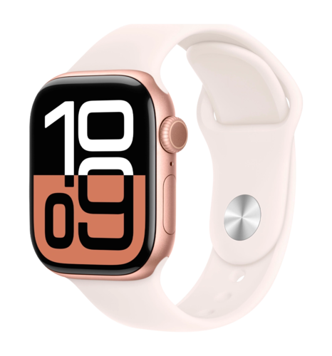 Apple Watch Series 10 42mm Rose Gold Aluminum Case with Light Blush Sport Band - S/M (MWWH3)