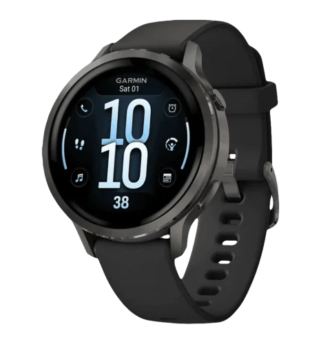 Смарт-годинник Garmin Venu 4 41 mm Slate with Black Silicone Band (010-03013-02)