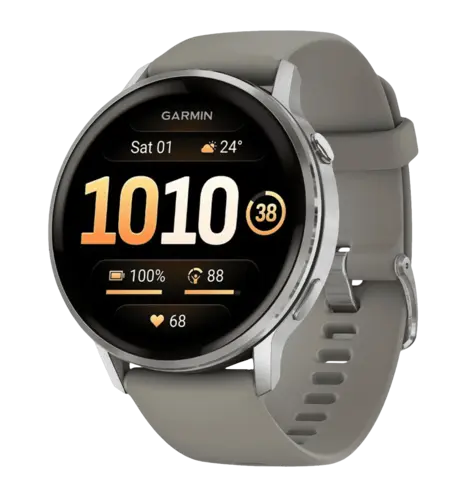 Смарт-годинник Garmin Venu 4 45 mm Silver with Silver Gray Silicone Band (010-03014-01)