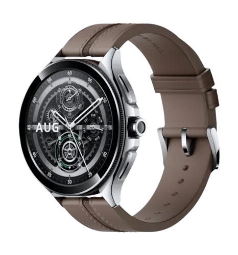 Xiaomi Watch 2 Pro Bluetooth Silver Case with Brown Leather Strap (BHR7216GL)